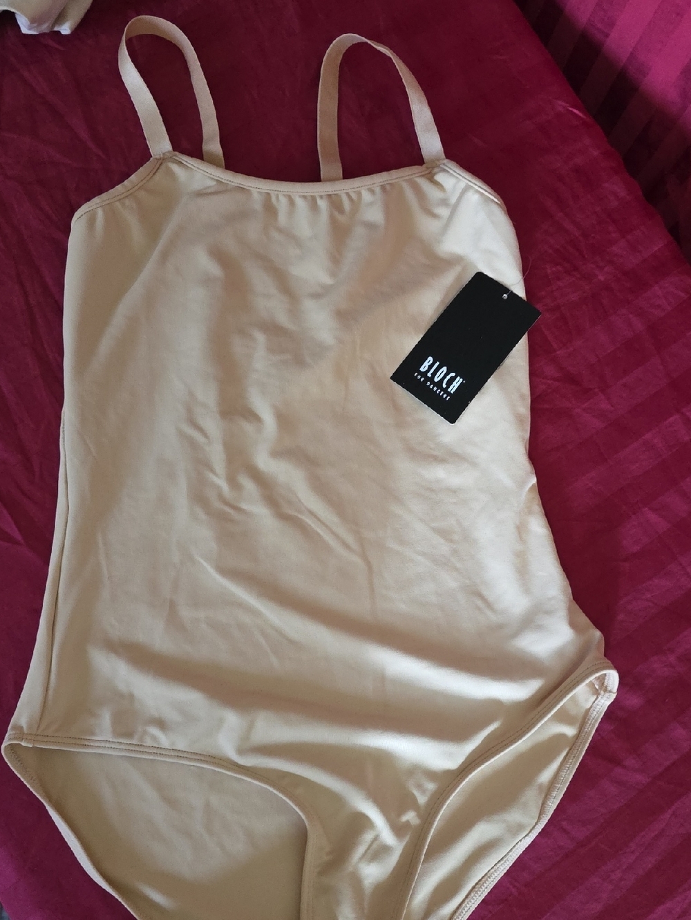 Bloch Beige Tank Leotard with Thin Straps